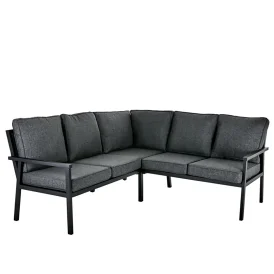 Rana hörnsoffa liten hög svart, 195/195 cm