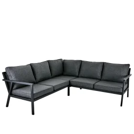 Rana hörnsoffa liten låg svart, 224/224 cm