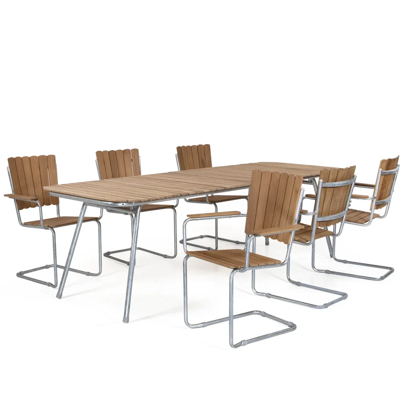 Sigtuna bord teak/galv 240x90 cm