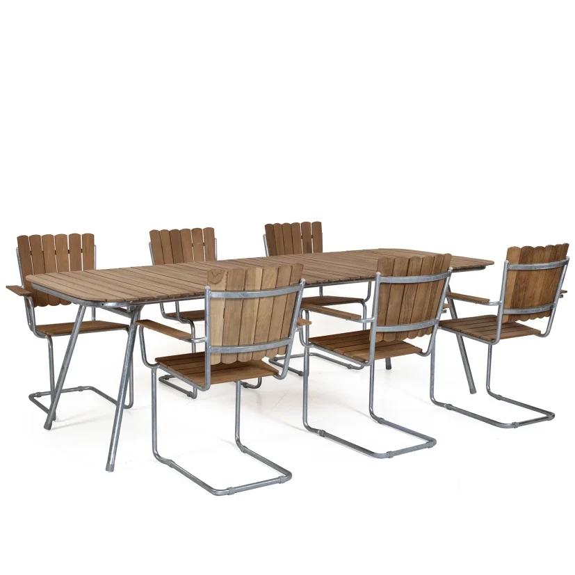 Sigtuna bord teak/galv 240x90 cm