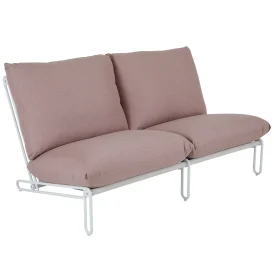 Blixt 2-sitssoffa vit/rosa