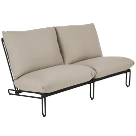 Blixt 2-sitssoffa svart/beige