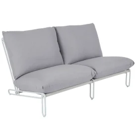 Blixt 2-sitssoffa vit/grå