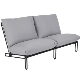 Blixt 2-sitssoffa svart/grå