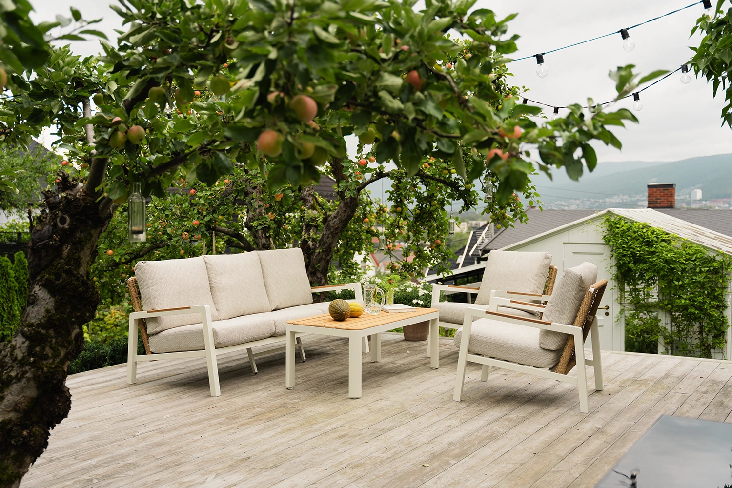 Verona soffgrupp Cream/Natur twist/beige/teak