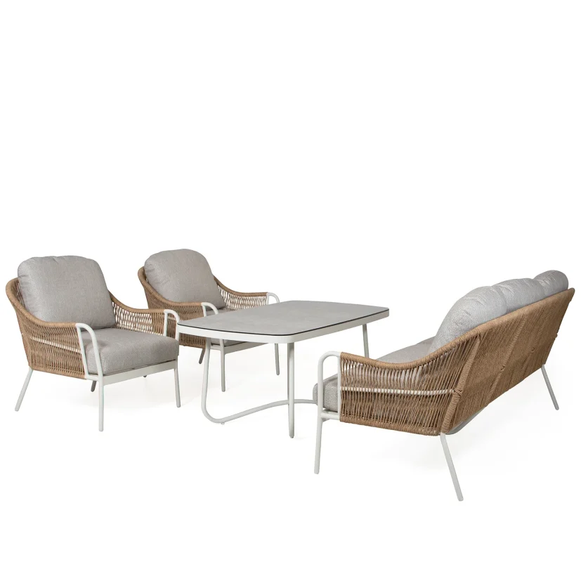 Olivia soffgrupp Cream/NaturTwist/Beige inkl. soffbord
