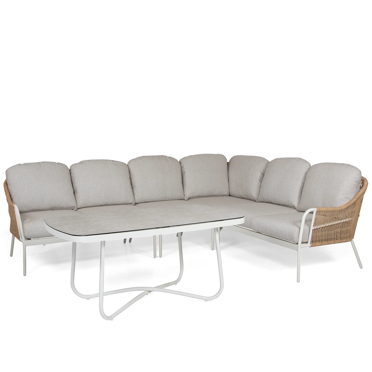 Product Image for Olivia hörnsoffa Natur twist/Beige inkl. soffbord