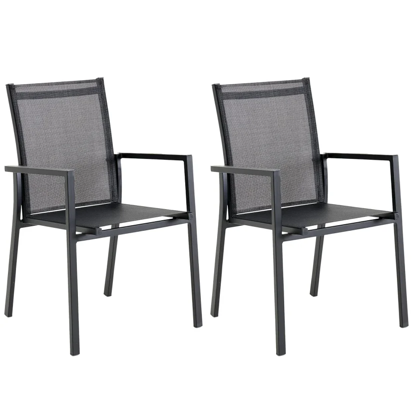 Avanti stapelstol svart/svart, 2-pack