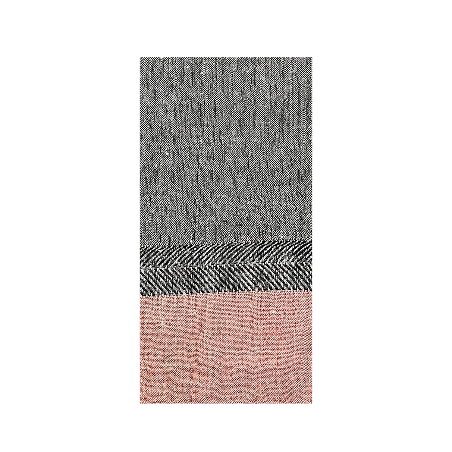 Product Image for Linnepläd med frans aprikos/svart 130x70 cm