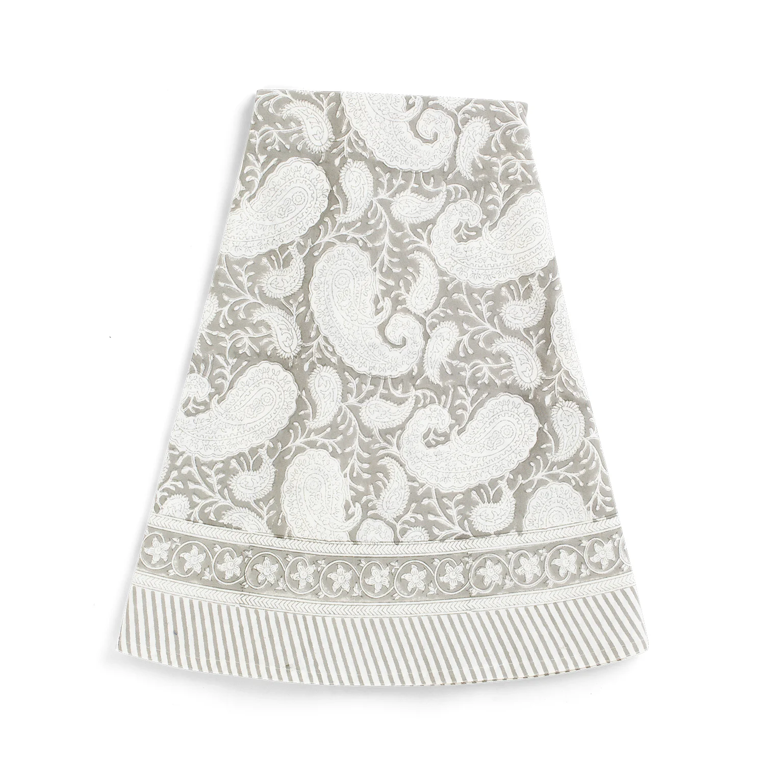 Bordsduk Big Paisley ljusgrå, Ø180 cm