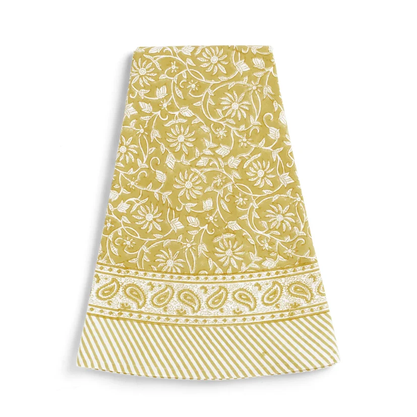 Bordsduk Margerita yellow olive Ø160 cm