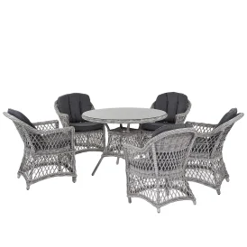 Marienlyst/Windsor matgrupp p?rlgr? - 5 stolar - ?100 cm