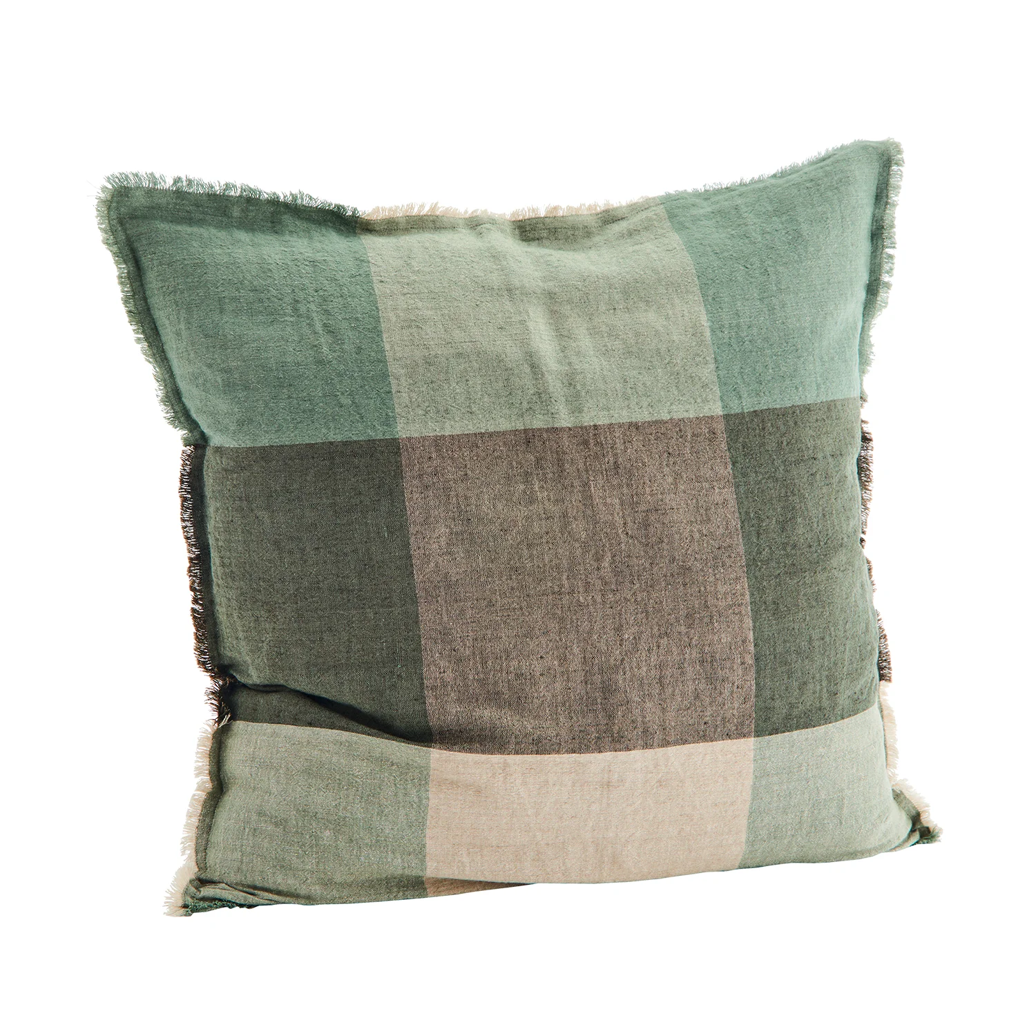 Product Image for Kuddfodral linne grön/taupe 60x60 cm
