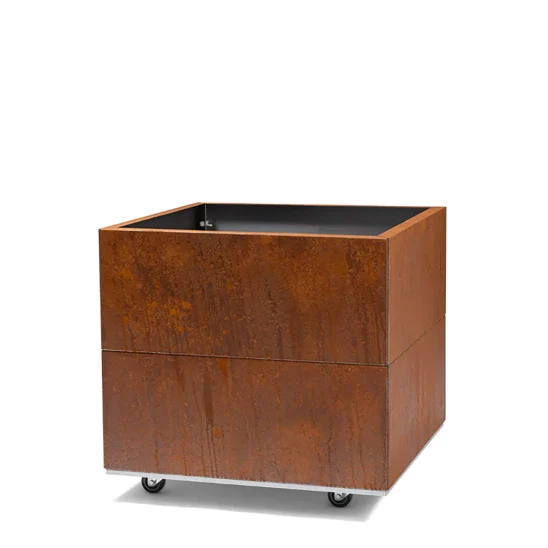 BEDD odlingslåda med ben/hjul, naturrost 60x60x50 cm