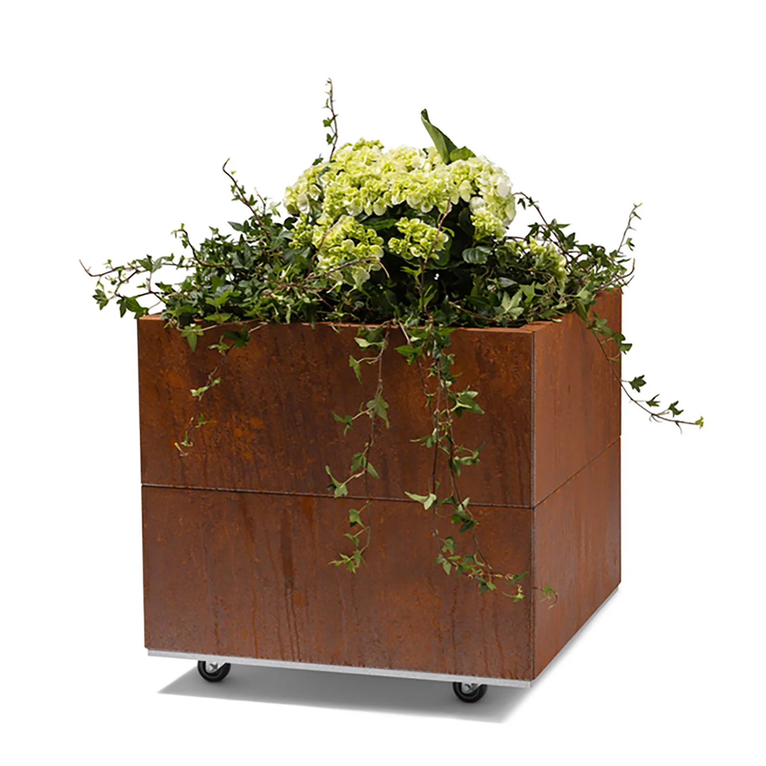 BEDD odlingslåda med ben/hjul, naturrost 60x60x50 cm