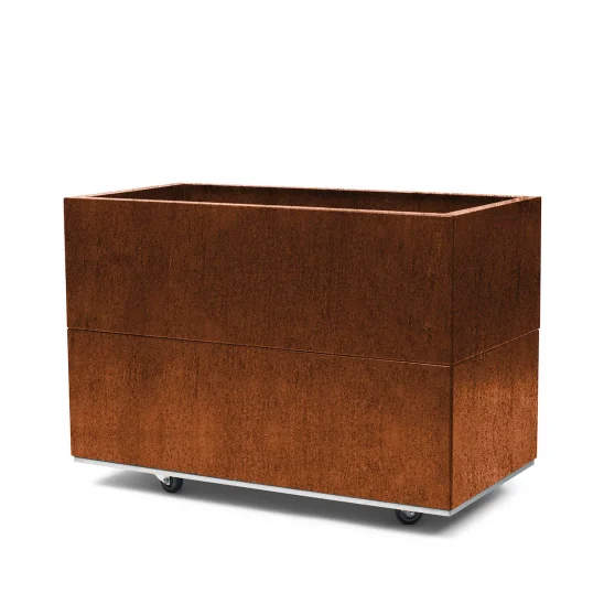 BEDD odlingslåda med ben/hjul, naturrost 80x40x50 cm