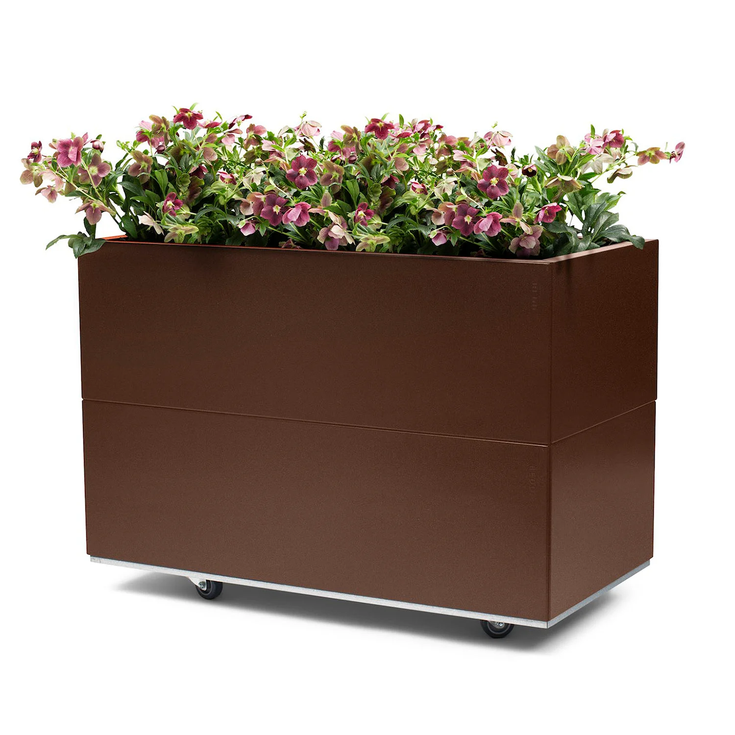 BEDD odlingslåda med ben/hjul, Rostlack 80x40x50 cm