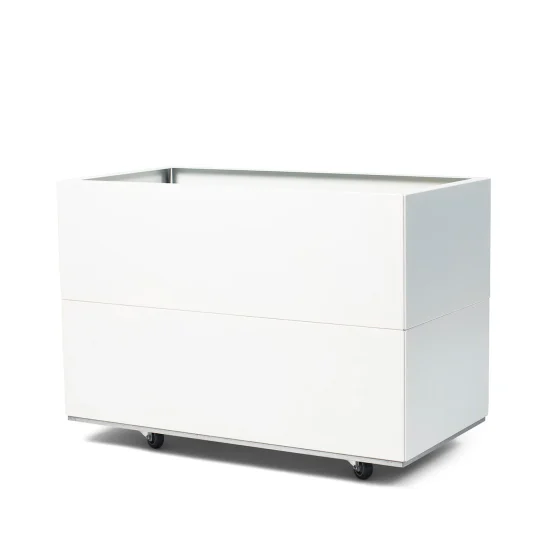 BEDD odlingslåda med ben/hjul, Vitlack 80x40x50 cm