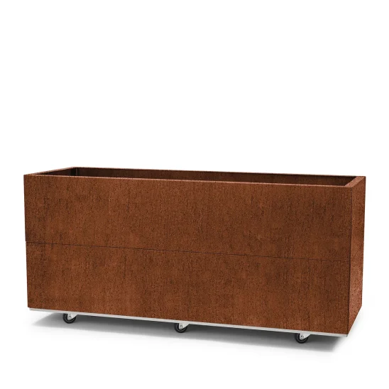 BEDD odlingslåda med hjul/ben, naturrost 120x40x50 cm