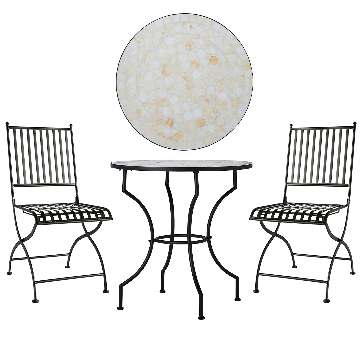 Product Image for Venice/Trieste caféset svart/offwhite, Ø70 cm