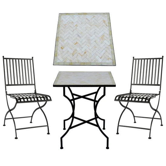 Venice/Trieste caféset svart/offwhite, 60x60 cm