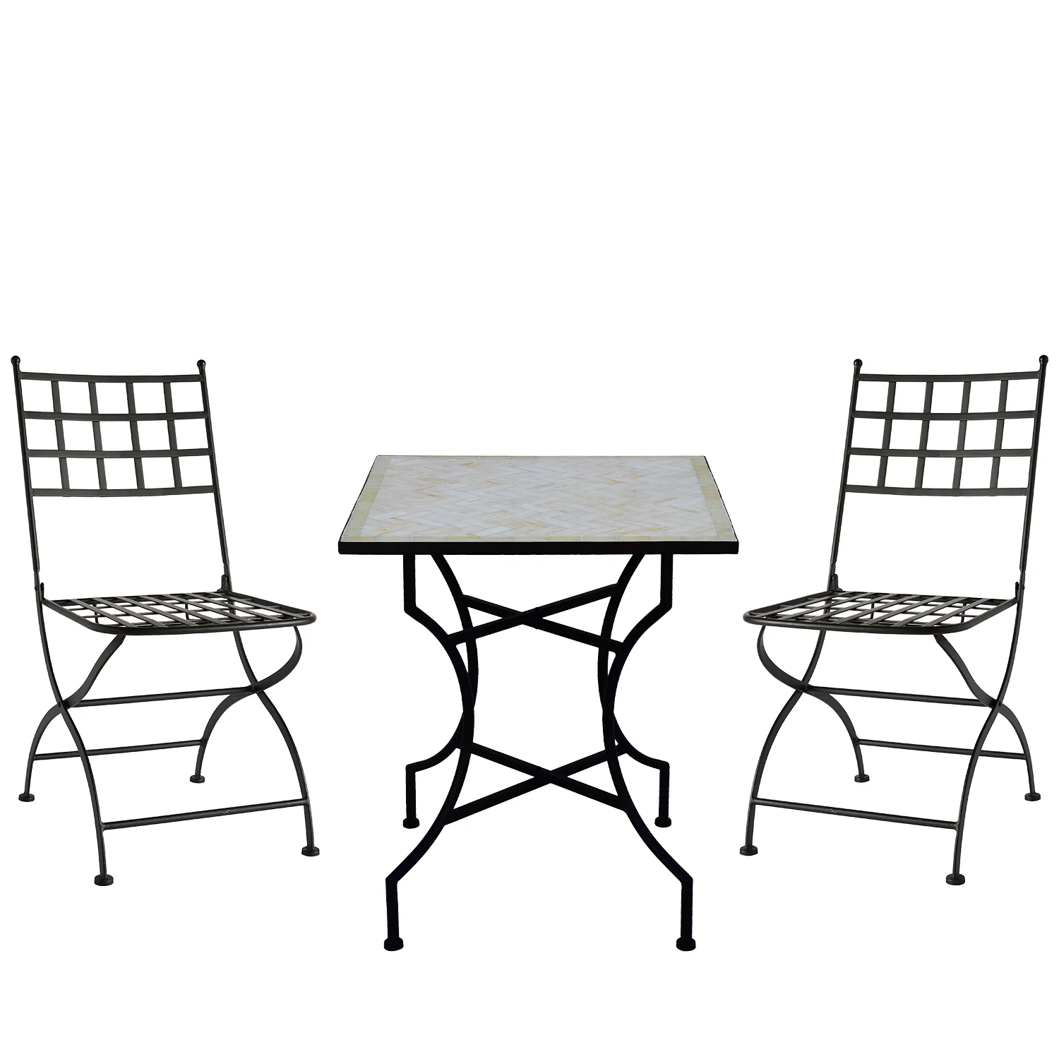 Venice/Trieste caféset svart/offwhite, 60x60 cm