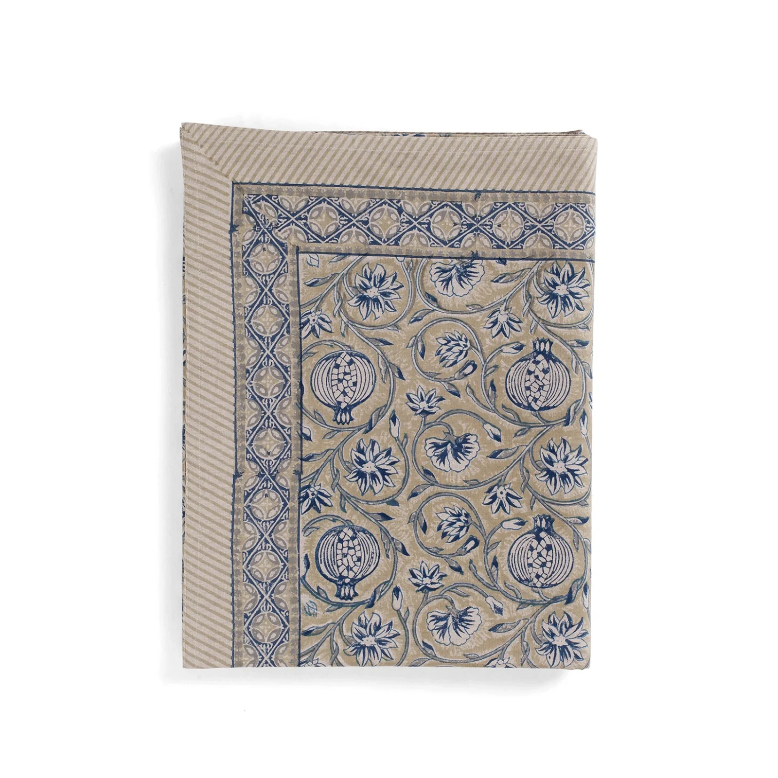 Bordsduk Tangier Pomegranate beige/blå, 170x270 cm