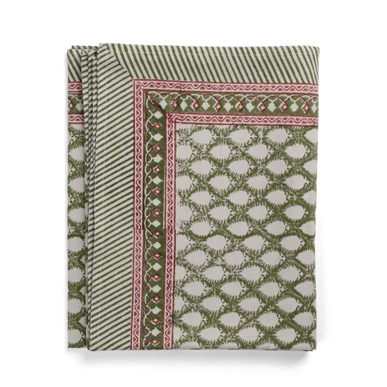 Bordsduk Cypress grön/röd, 150x350 cm