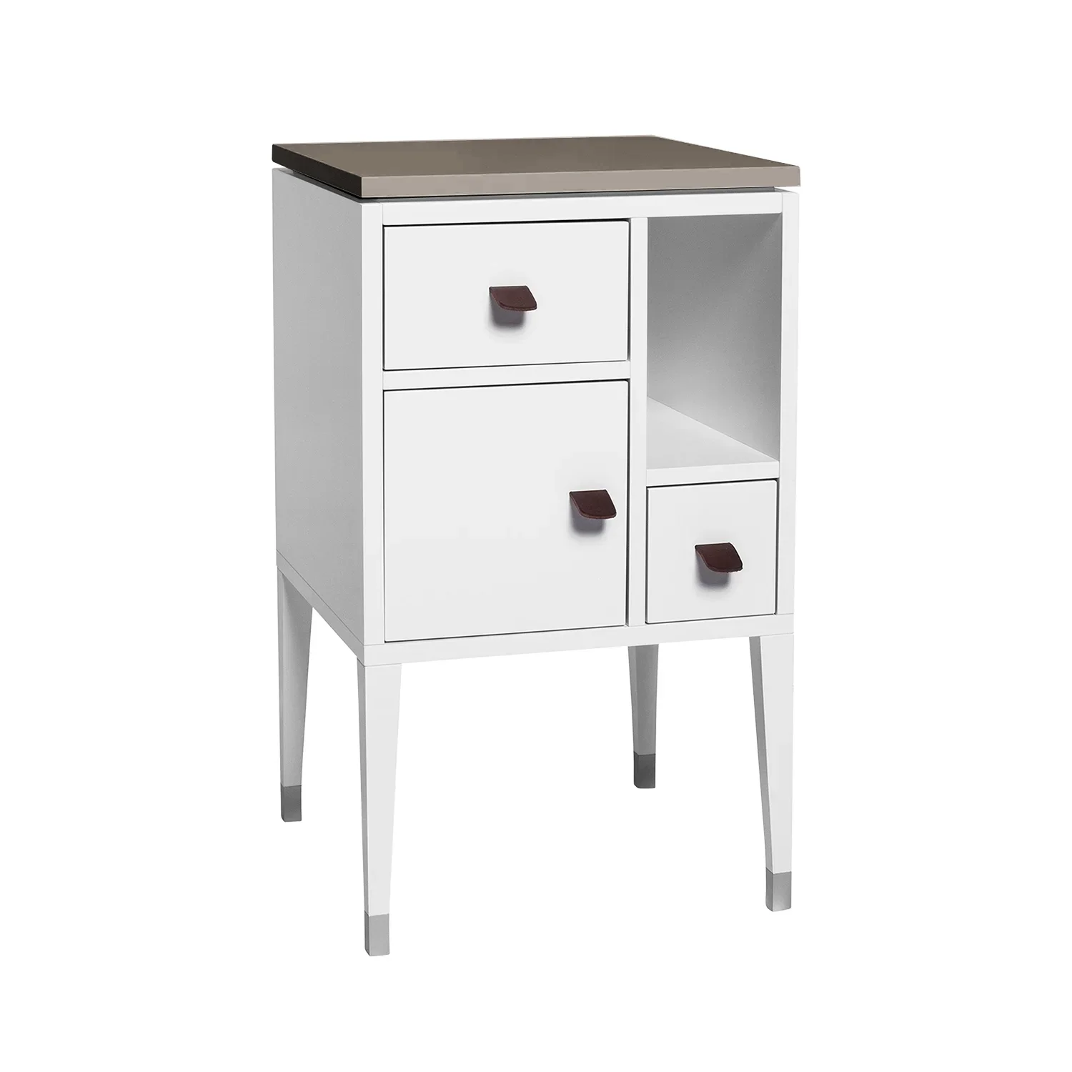 Product Image for Abisko sängbord höga ben, Vitlack/betong