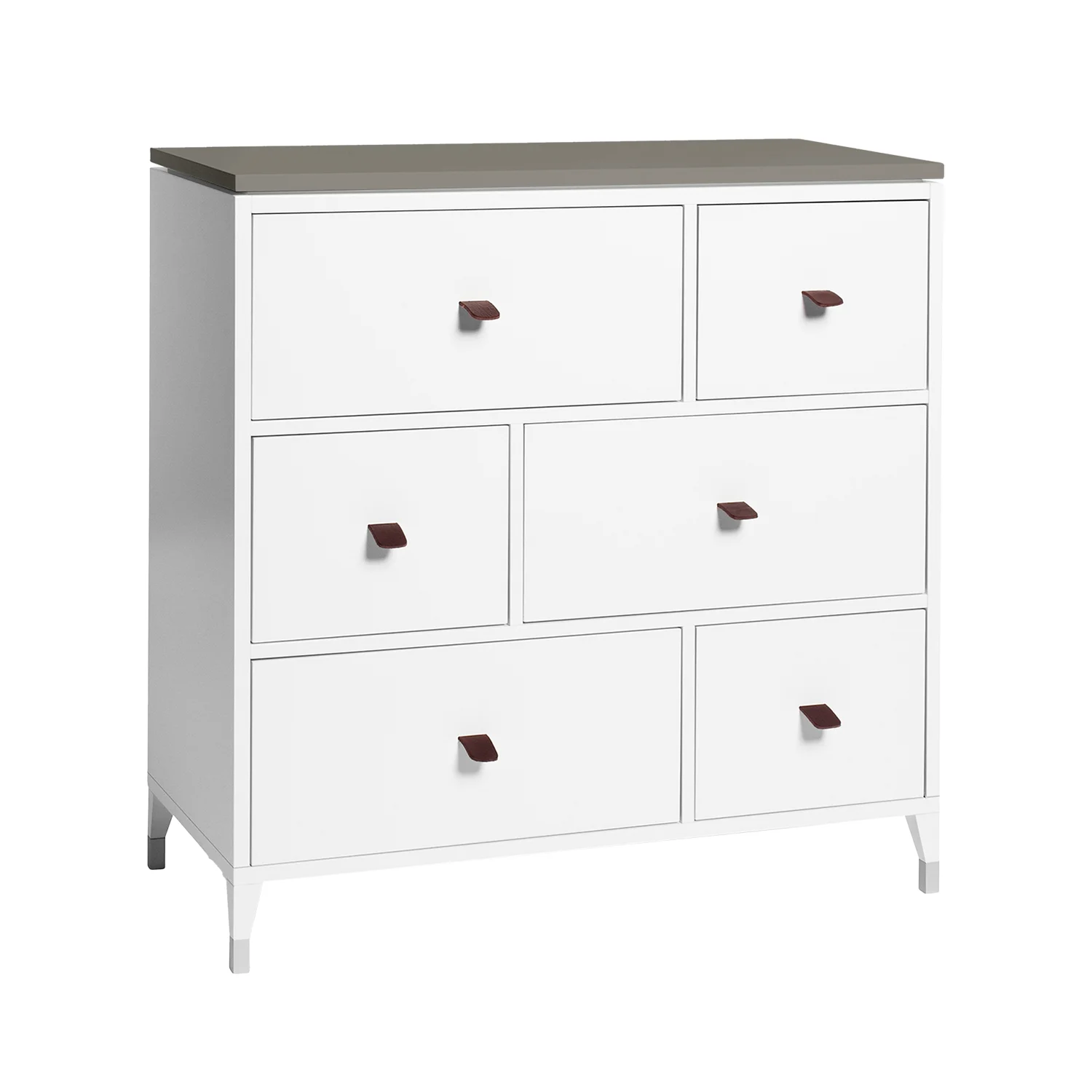 Product Image for Abisko byrå 6 lådor, Vitlack/betong