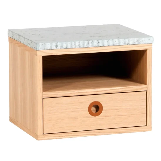Höllviken vägghängt sängbord vitpigmenterad ek/kalksten