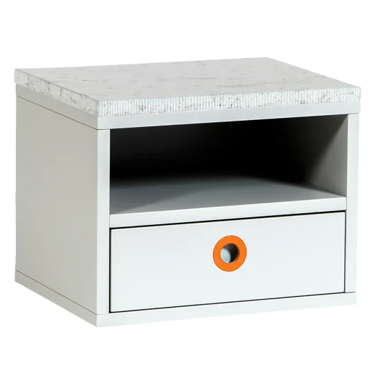 Höllviken vägghängt sängbord ljusgrå/kalksten