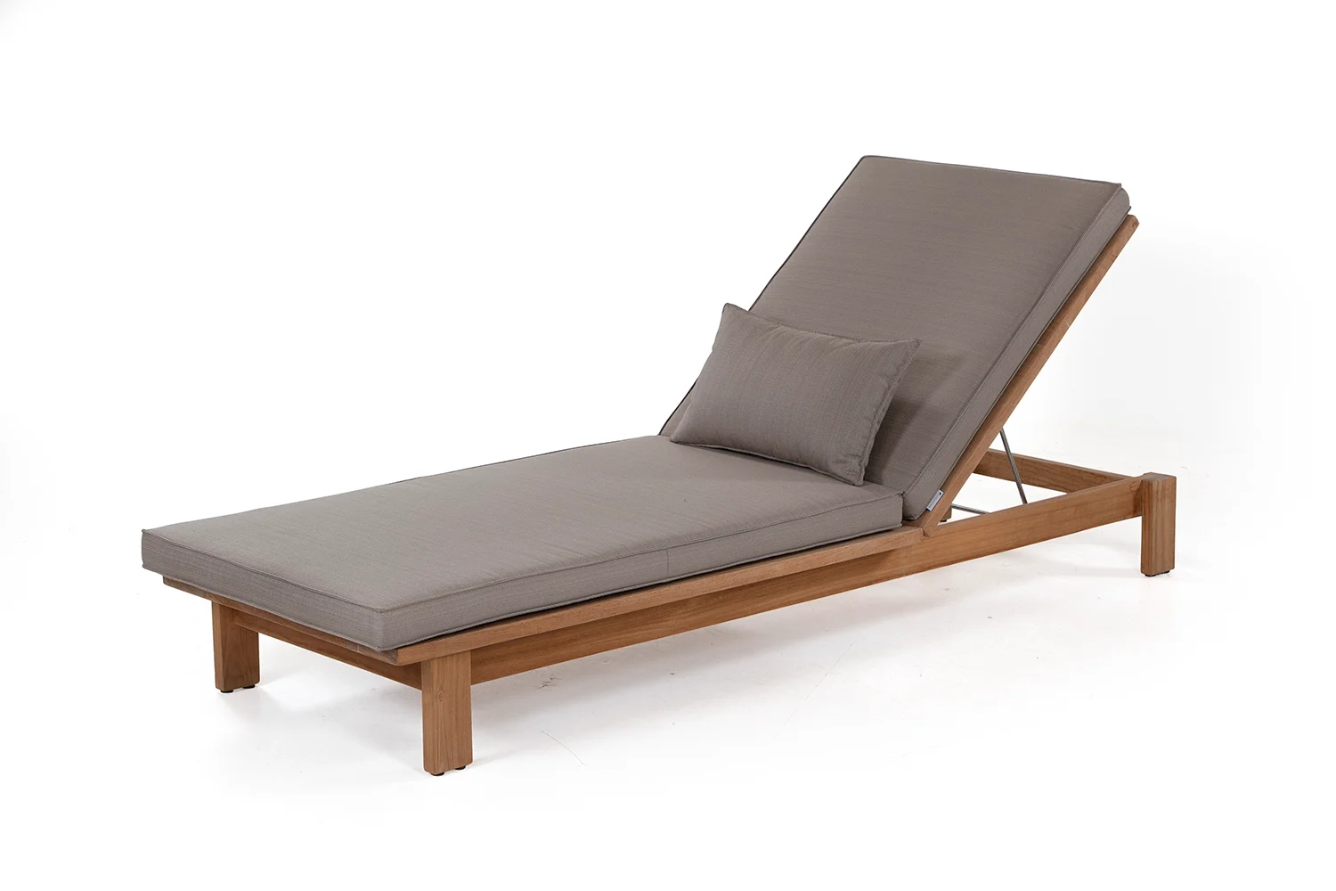 Skanör solsäng teak/Linne taupe