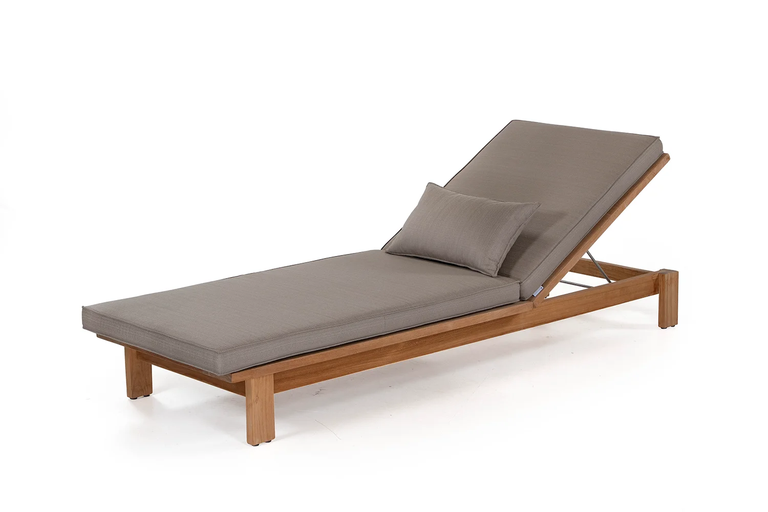 Skanör solsäng teak/Linne taupe