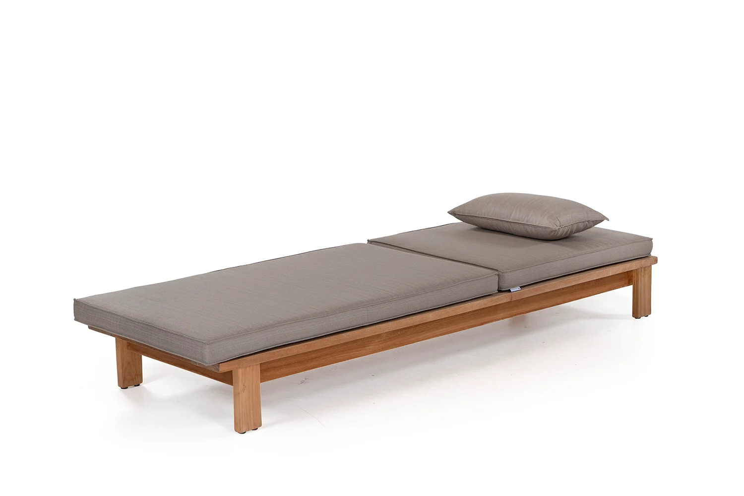 Skanör solsäng teak/Linne taupe