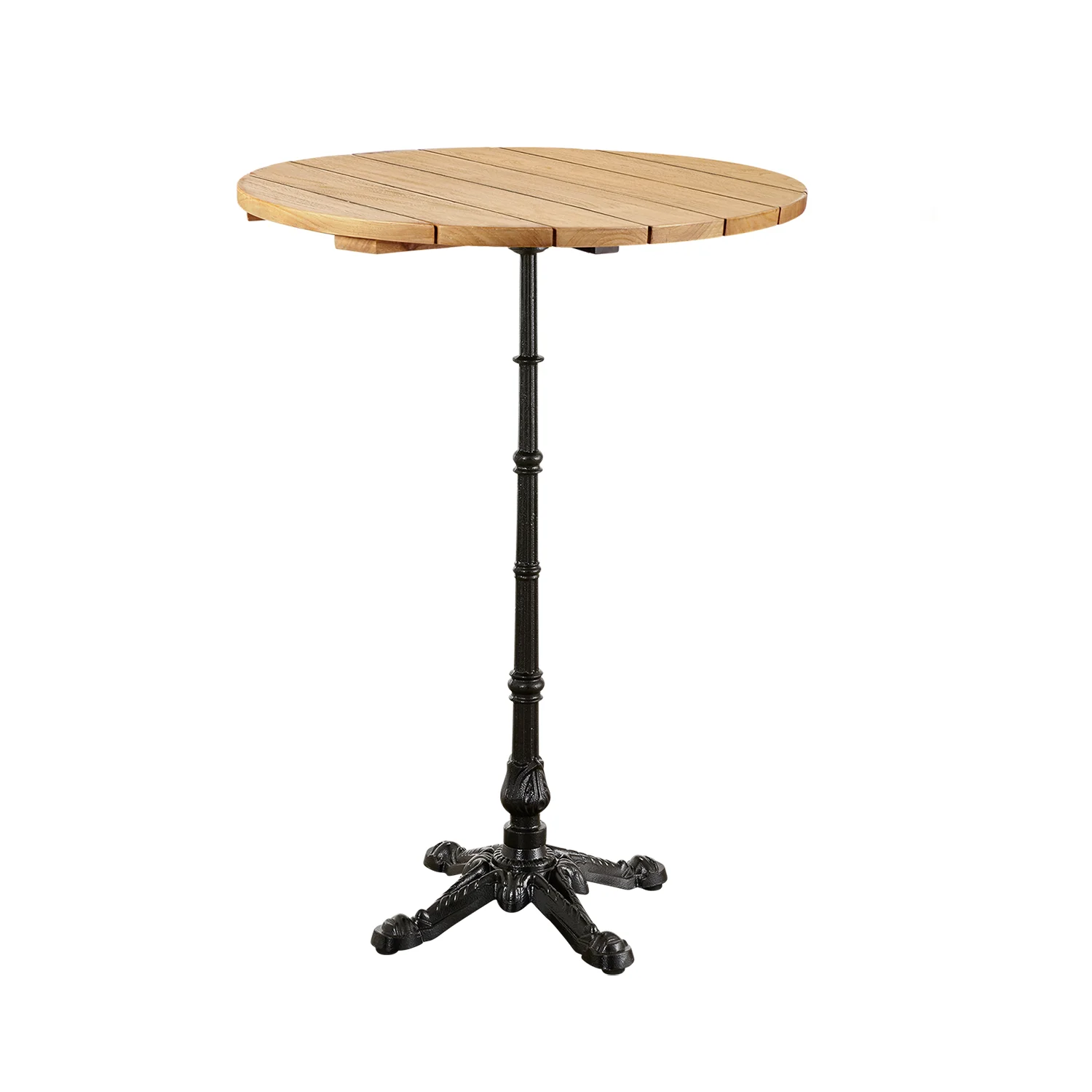 Lyon barbord svart/teak Ø80 cm