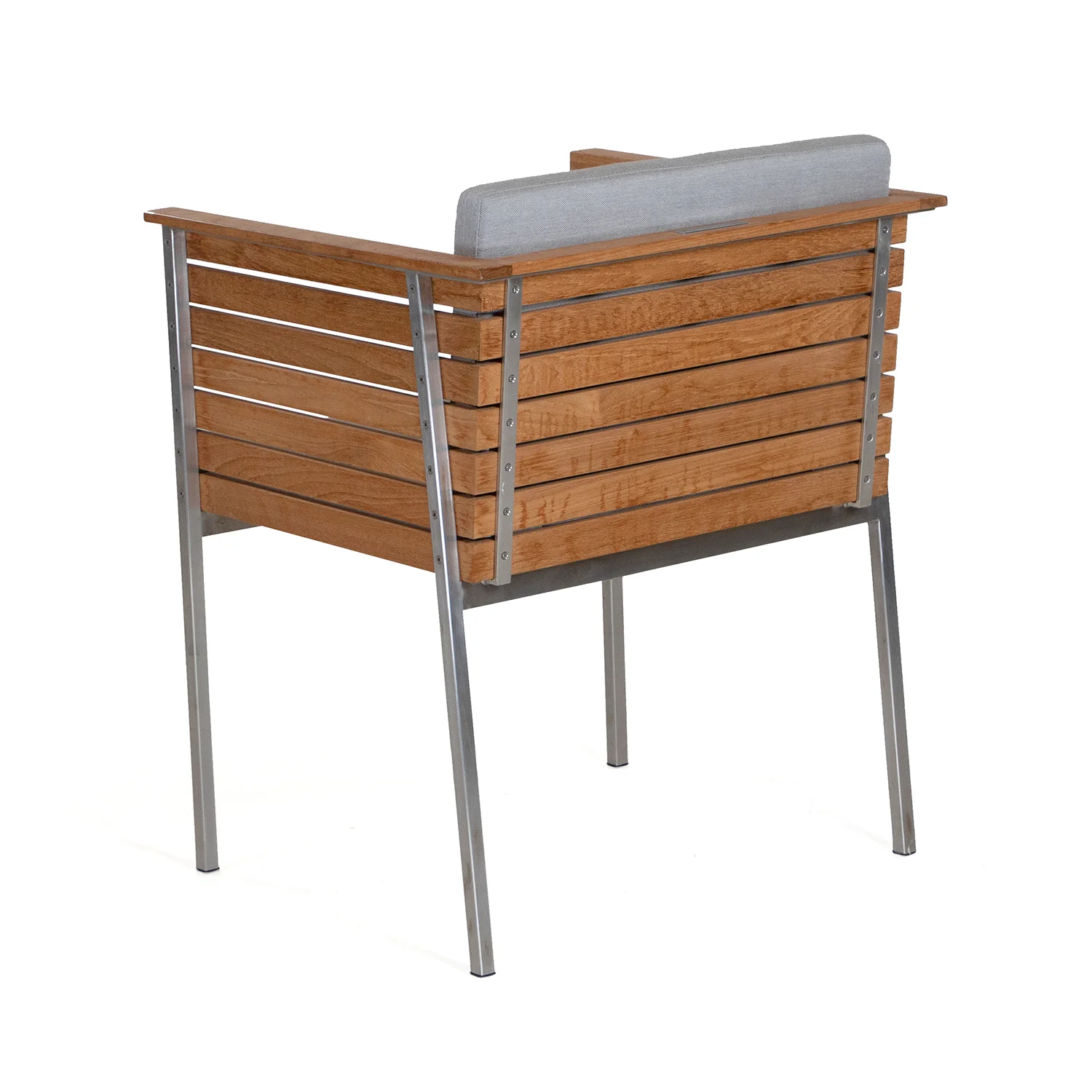 Häringe karmstol stål/teak/grå chiné