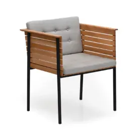 Häringe karmstol teak/svart/naturgrå