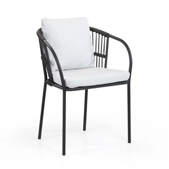 Saltö karmstol mörkgrå/vitgrå