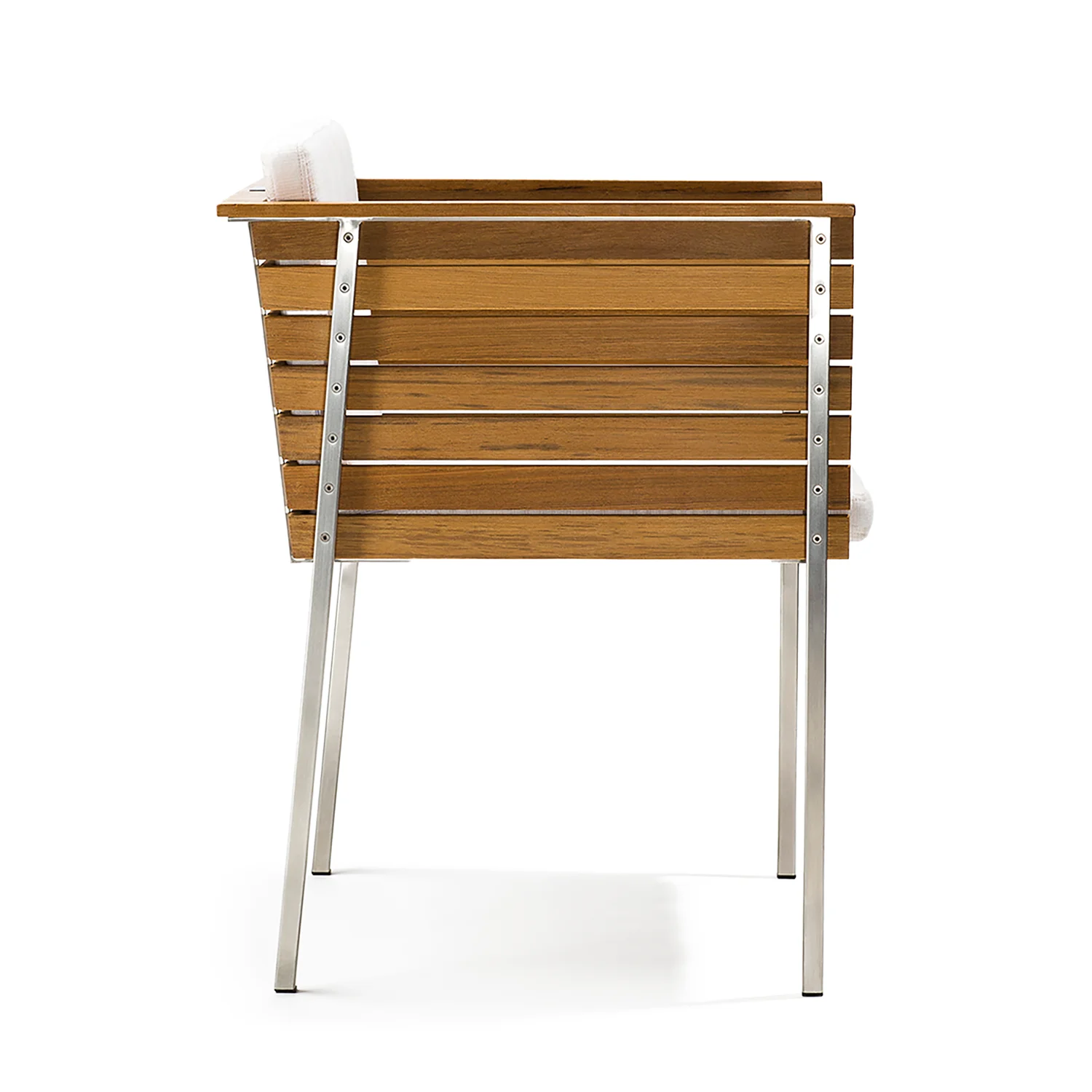 Häringe karmstol stål/teak/Linen svart