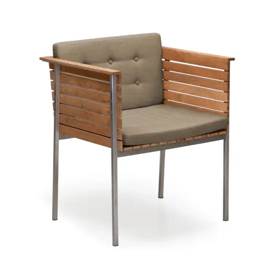 Häringe karmstol stål/teak/Heather Grey