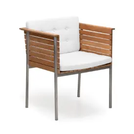 Häringe karmstol stål/teak/vit