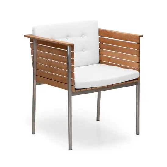 Häringe karmstol stål/teak/vit
