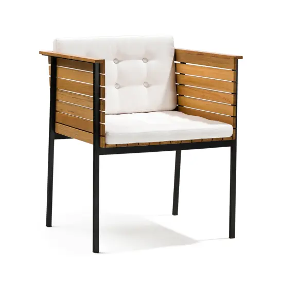 Häringe karmstol svart/teak/Linen vit