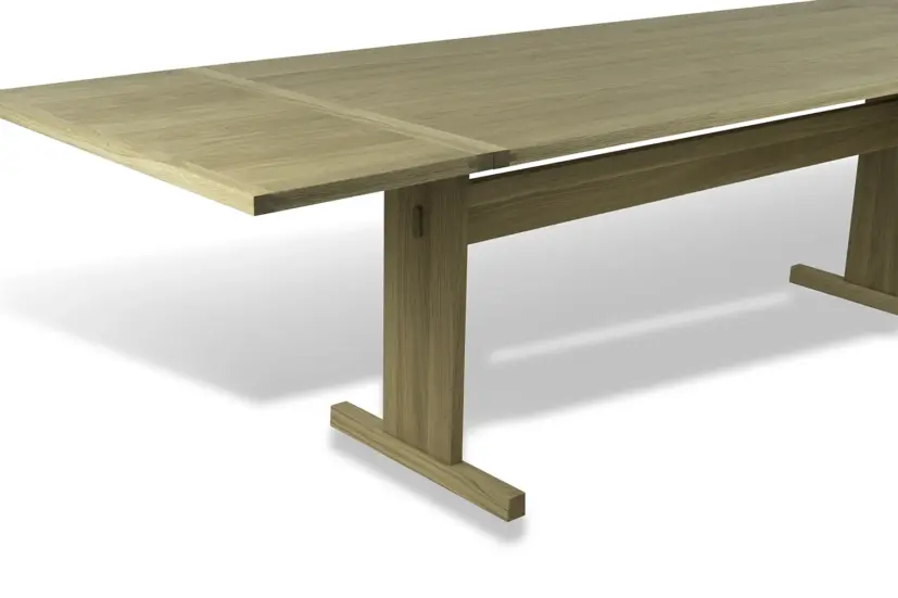 Arv bord vitpigmenterad ek 200/280x85 cm