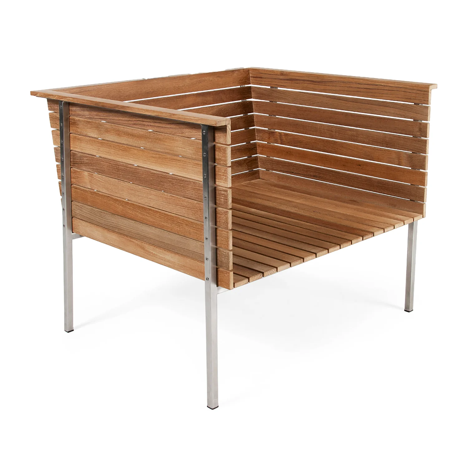 Häringe fåtölj stål/teak/svart