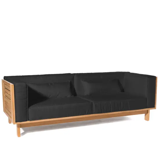 Skanör 3-sitssoffa teak/svart