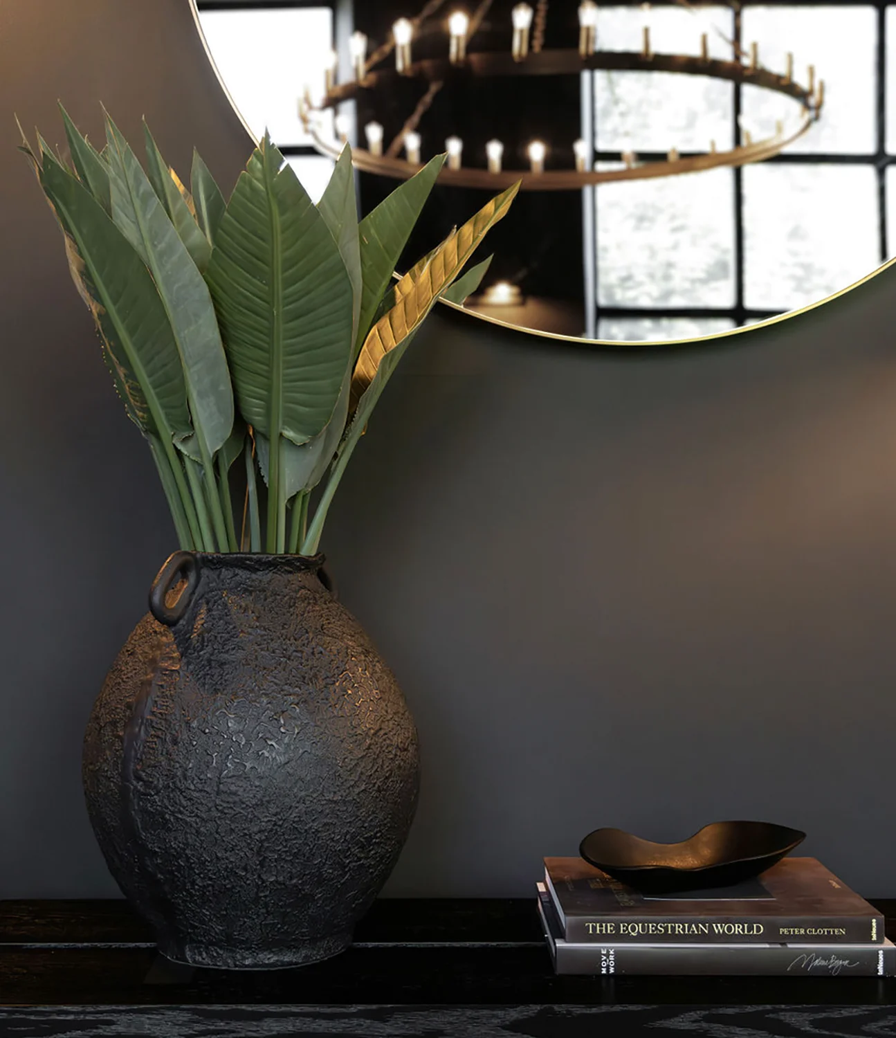 Fiora urna antique black/bronze Ø28 cm