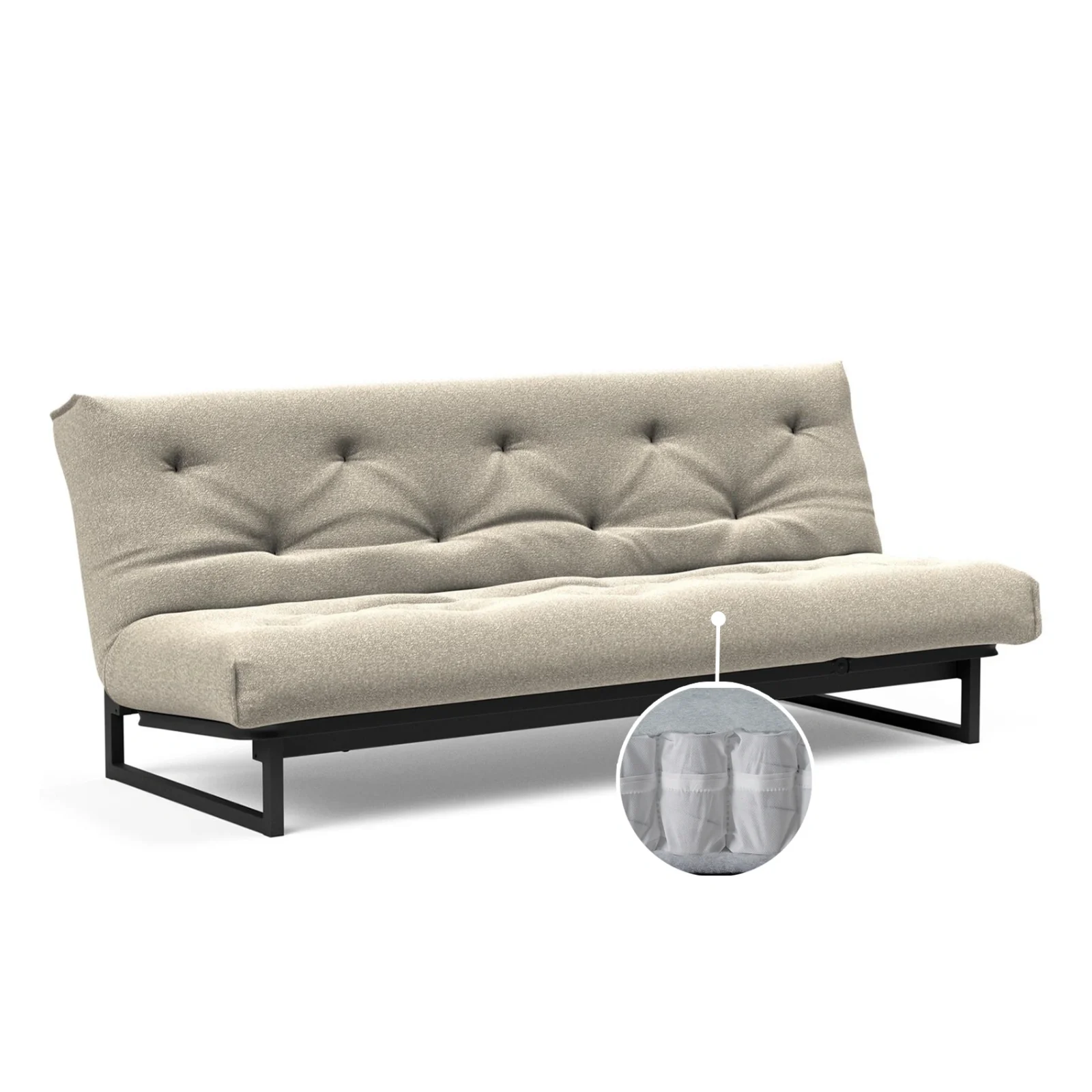 Fraction bäddsoffa 120x200 - Spring comfort, 539 Bouclé Beige