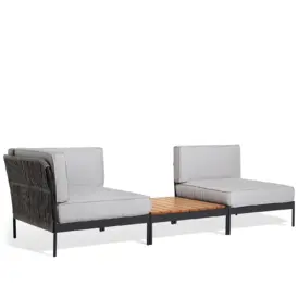 Lidö set 3 med bord mörkgrå/silvergrå